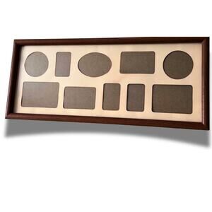 Vintage Wooden Collage Picture Frame – 8 Openings, Horizontal Wall Frame